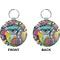 Abstract Eye Painting Circle Keychain (Front + Back)