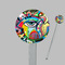 Abstract Eye Painting Clear Plastic 7" Stir Stick - Round - Closeup
