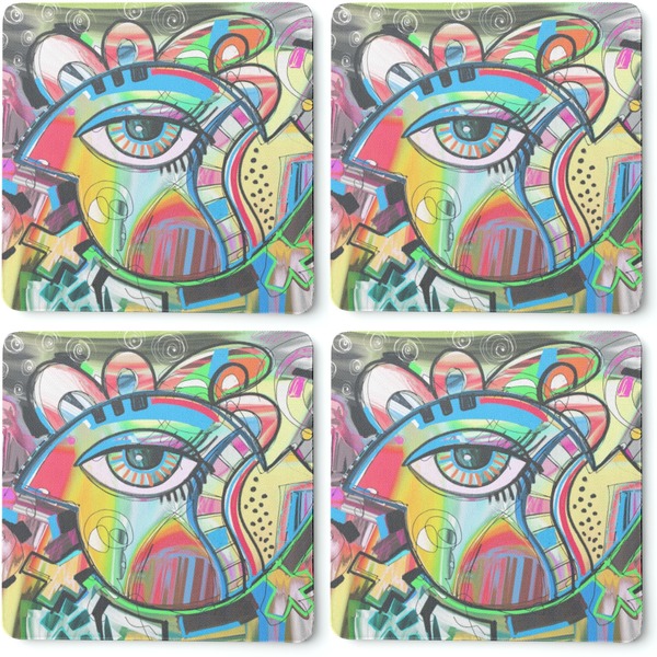 Abstract Eye Painting Coaster Rubber Back - Apvl