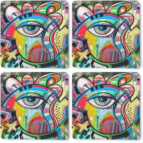 Abstract Eye Painting Coaster Rubber Back - Apvl