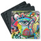 Abstract Eye Painting Square Rubber Backed Coasters - Set of 4