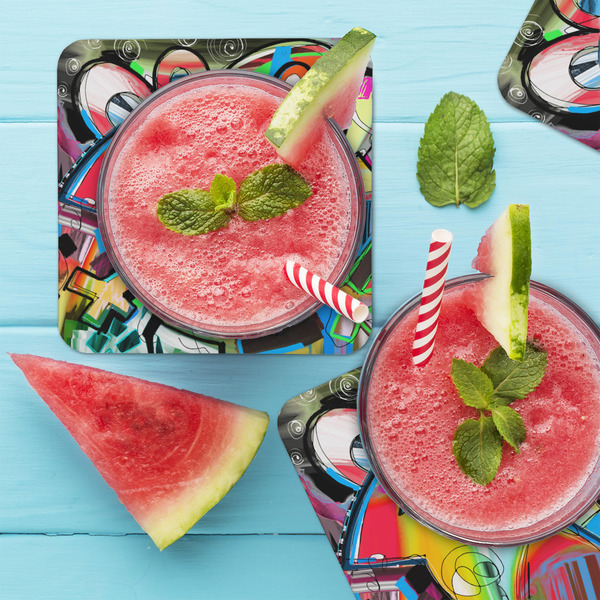 Abstract Eye Painting Coaster Set - LIFESTYLE