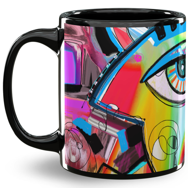 Custom Abstract Eye Painting 11 Oz Coffee Mug - Black