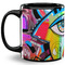 Abstract Eye Painting Coffee Mug - 11 oz - Full- Black