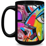 Abstract Eye Painting 15 Oz Coffee Mug - Black