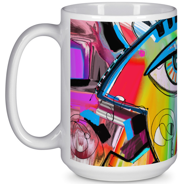 Custom Abstract Eye Painting 15 Oz Coffee Mug - White