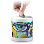 Abstract Eye Painting Coin Bank