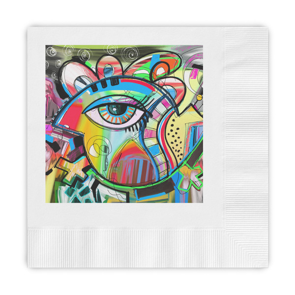 Custom Abstract Eye Painting Embossed Decorative Napkins