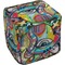 Abstract Eye Painting Cube Pouf Ottoman (Bottom)