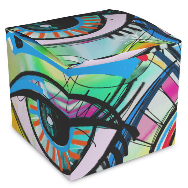 Custom Abstract Eye Painting Cube Favor Gift Boxes