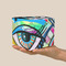 Abstract Eye Painting Cube Favor Gift Box - On Hand - Scale View