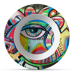 Abstract Eye Painting Plastic Bowl - Microwave Safe - Composite Polymer