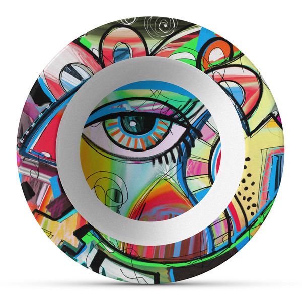 Custom Abstract Eye Painting Plastic Bowl - Microwave Safe - Composite Polymer