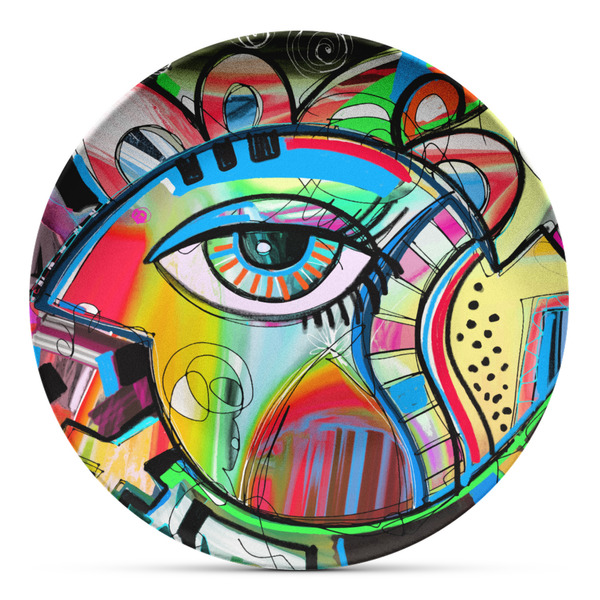 Custom Abstract Eye Painting Microwave Safe Plastic Plate - Composite Polymer
