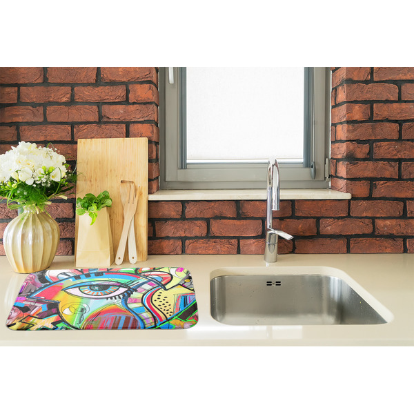 Abstract Eye Painting Dish Drying Mat - LIFESTYLE 2