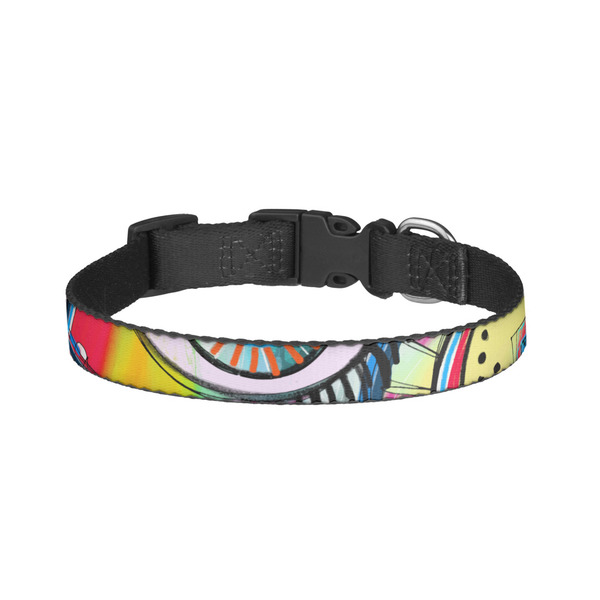 Custom Abstract Eye Painting Dog Collar - Small