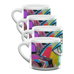 Abstract Eye Painting Double Shot Espresso Cups - Set of 4