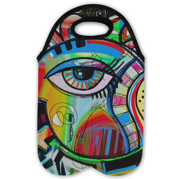 Abstract Eye Painting Double Wine Tote - Flat (new)