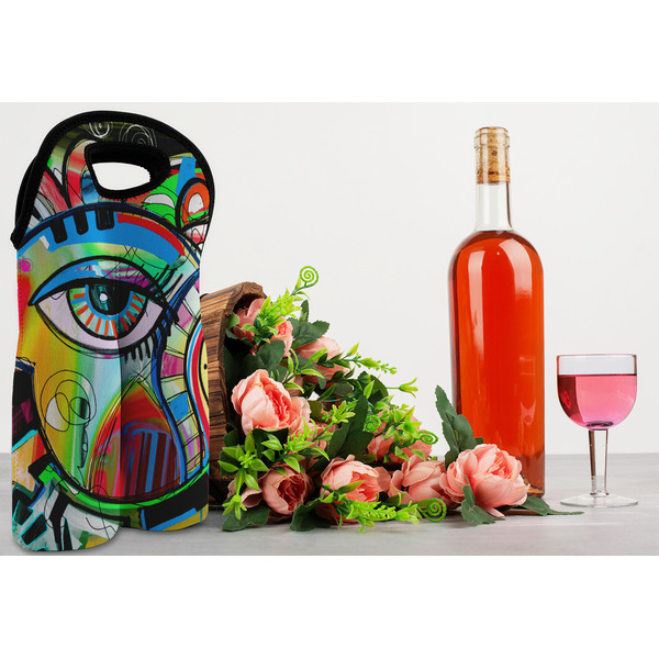 Abstract Eye Painting Double Wine Tote - LIFESTYLE (new)