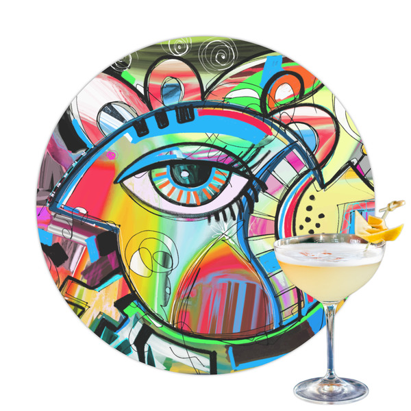 Custom Abstract Eye Painting Printed Drink Topper