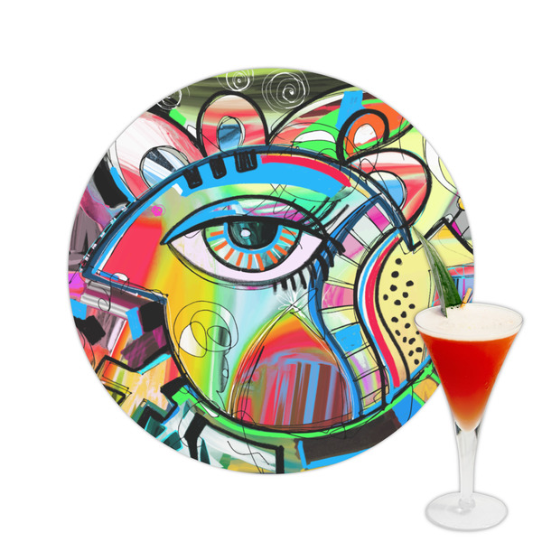 Custom Abstract Eye Painting Printed Drink Topper -  2.5"