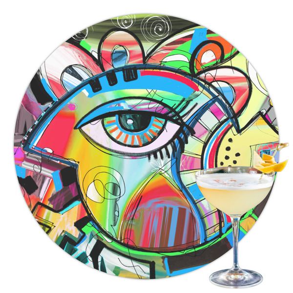 Custom Abstract Eye Painting Printed Drink Topper - 3.5"