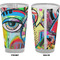 Abstract Eye Painting Pint Glass - Full Color - Front & Back Views