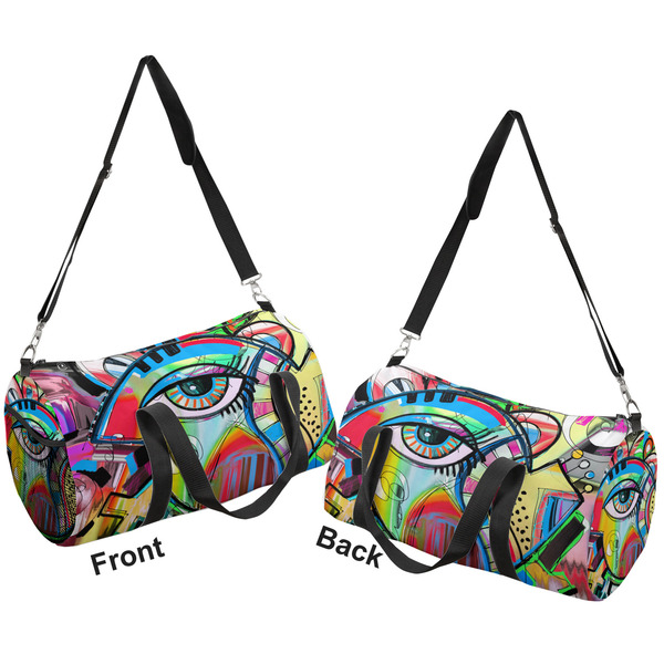Abstract Eye Painting Duffle bag small front and back sides