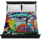 Abstract Eye Painting Duvet Cover - Queen - On Bed - No Prop