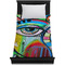 Abstract Eye Painting Duvet Cover - Twin - On Bed - No Prop