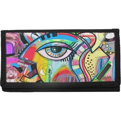 Abstract Eye Painting Canvas Checkbook Cover