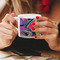 Abstract Eye Painting Espresso Cup - 6oz (Double Shot) LIFESTYLE (Woman hands cropped)