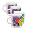 Abstract Eye Painting Espresso Cup Group of Four Front