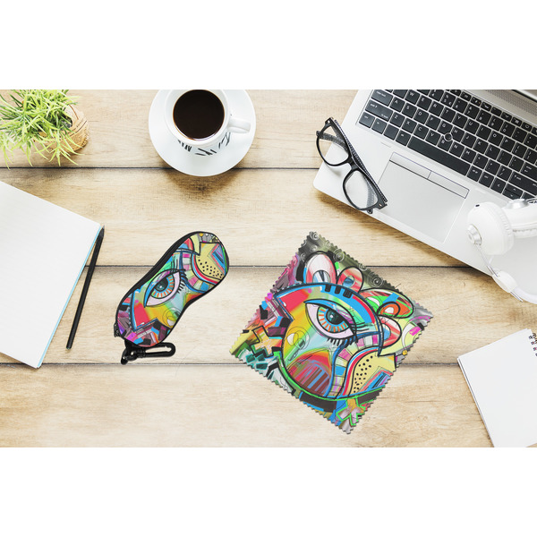 Abstract Eye Painting Eyeglass Case and Cloth Set - LIFESTYLE