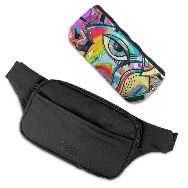 Abstract Eye Painting Fanny Packs - FLAT (flap off)