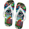 Abstract Eye Painting Flip Flops
