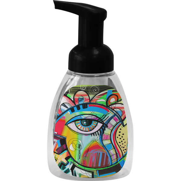 Custom Abstract Eye Painting Foam Soap Bottle - Black