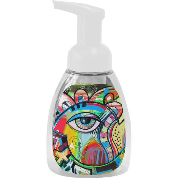 Custom Abstract Eye Painting Foam Soap Bottle - White