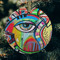 Abstract Eye Painting Frosted Glass Ornament - Round (Lifestyle)