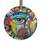 Abstract Eye Painting Frosted Glass Ornament - Round