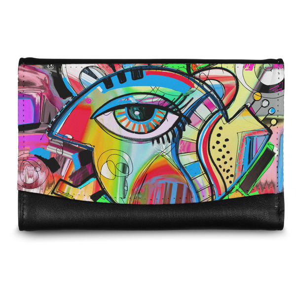 Custom Abstract Eye Painting Genuine Leather Women's Wallet - Small