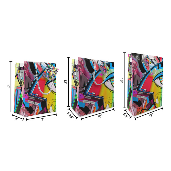 Abstract Eye Painting Gift Bags - All Sizes - Dimensions