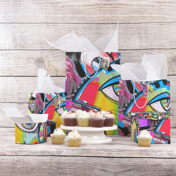 Abstract Eye Painting Gift Bags - In Context