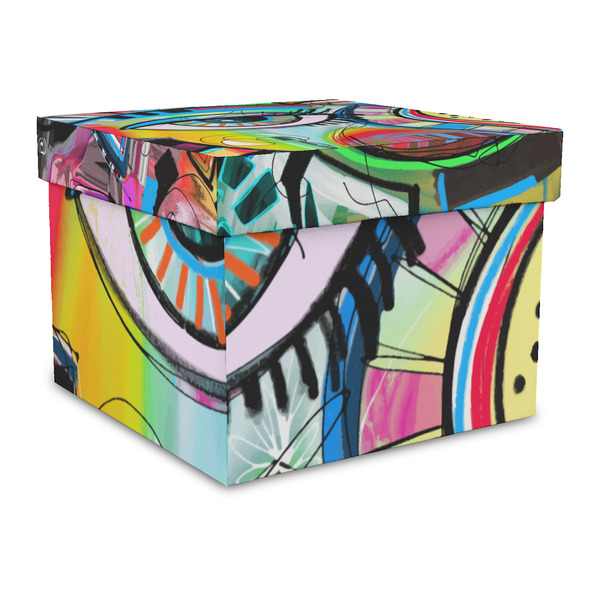 Custom Abstract Eye Painting Gift Box with Lid - Canvas Wrapped - Large
