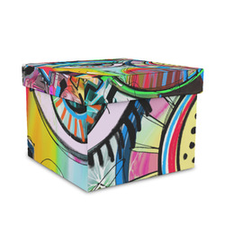 Abstract Eye Painting Gift Box with Lid - Canvas Wrapped - Medium