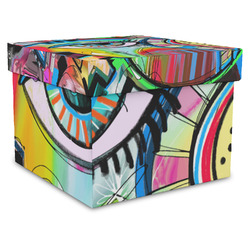 Abstract Eye Painting Gift Box with Lid - Canvas Wrapped - X-Large