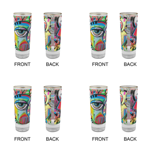 Abstract Eye Painting Glass Shot Glass - 2 oz - Set of 4 - APPROVAL