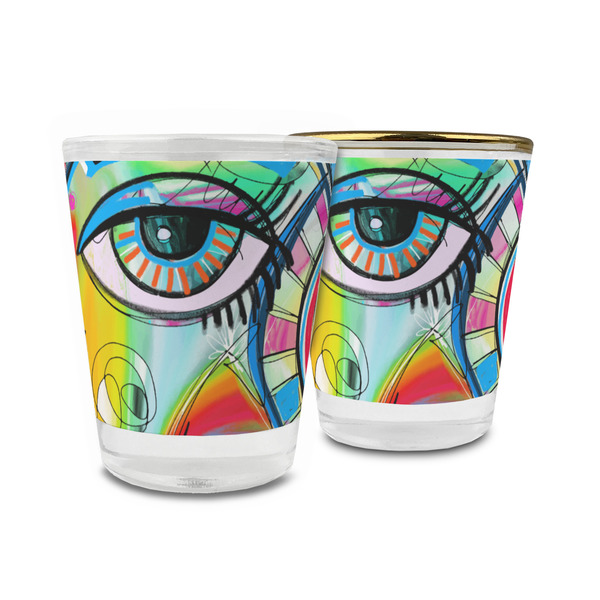 Custom Abstract Eye Painting Glass Shot Glass - 1.5 oz
