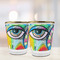 Abstract Eye Painting Glass Shot Glass - with gold rim - LIFESTYLE