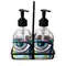 Abstract Eye Painting Glass Soap Lotion Bottle